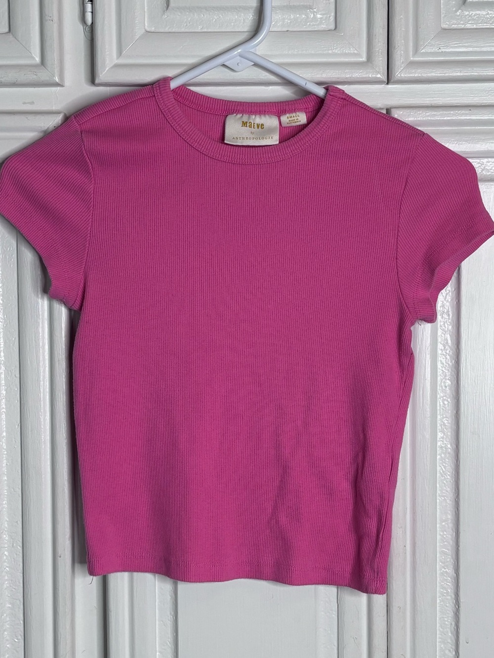 Maeve Ribbed Knit Tee Size Small - Picture 3 of 9